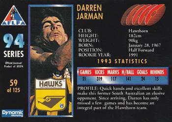 1994 Dynamic AFLPA #59 Darren Jarman Back